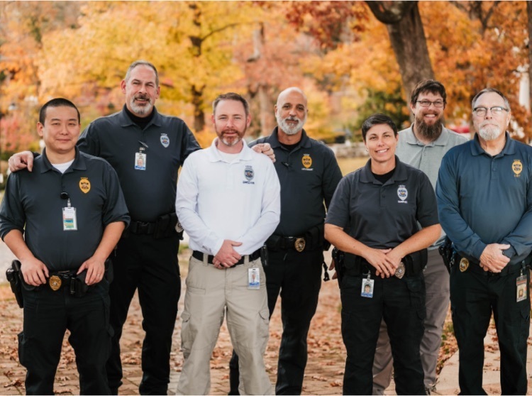 photo of VSDB public safety officers standing outside with fall trees in the background 