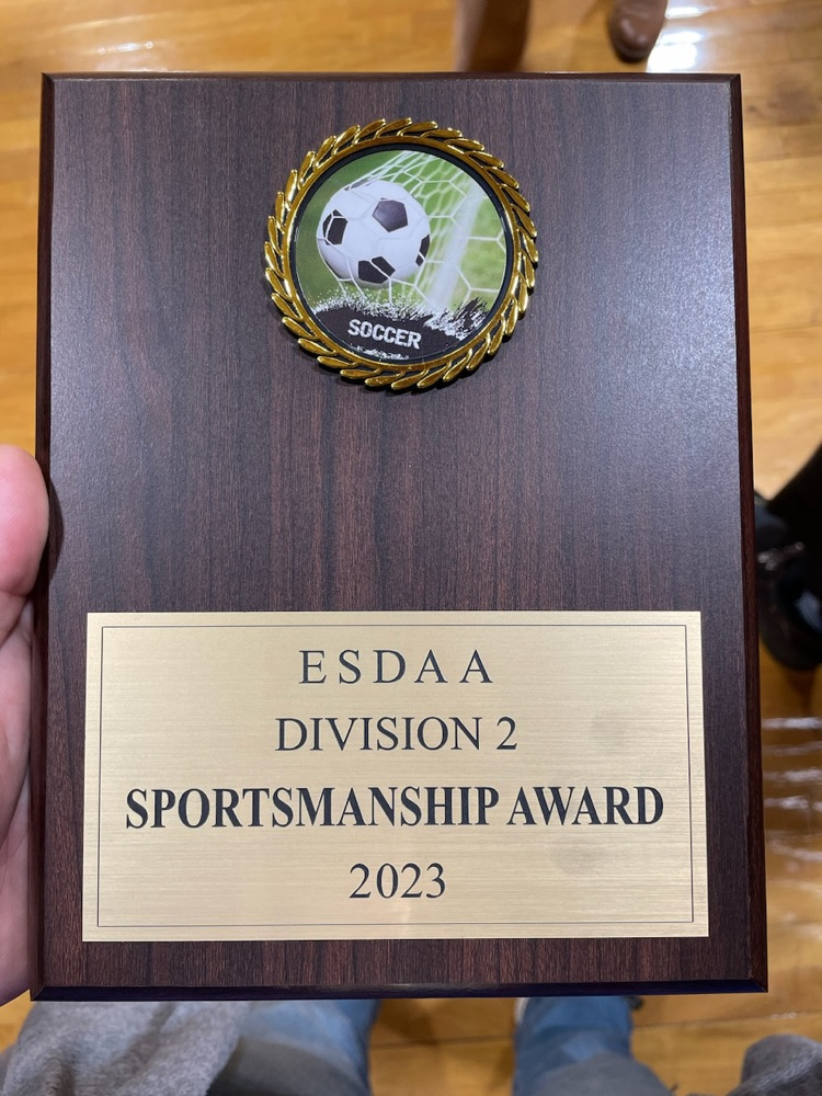 plaque. ESDAA division 2 sportsmanship award 2023