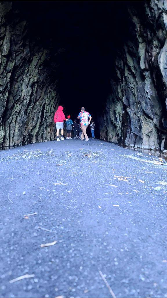 walking into the tunnel